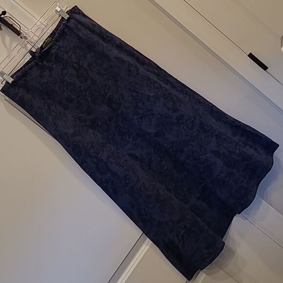 Eddie Bauer Blue Linen/Cotton Skirt - Picture 1 of 7
